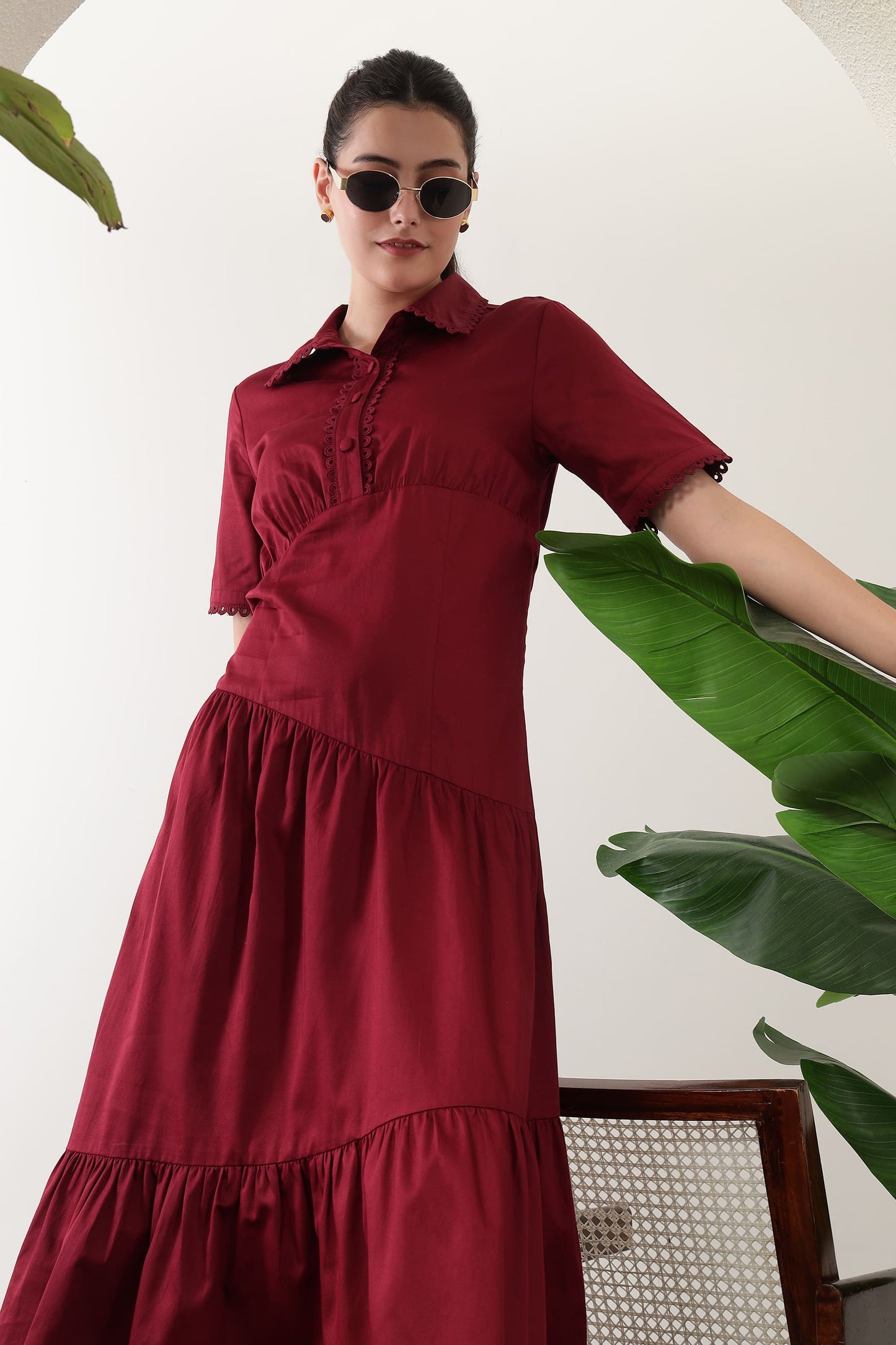 Alara Dress Burgundy