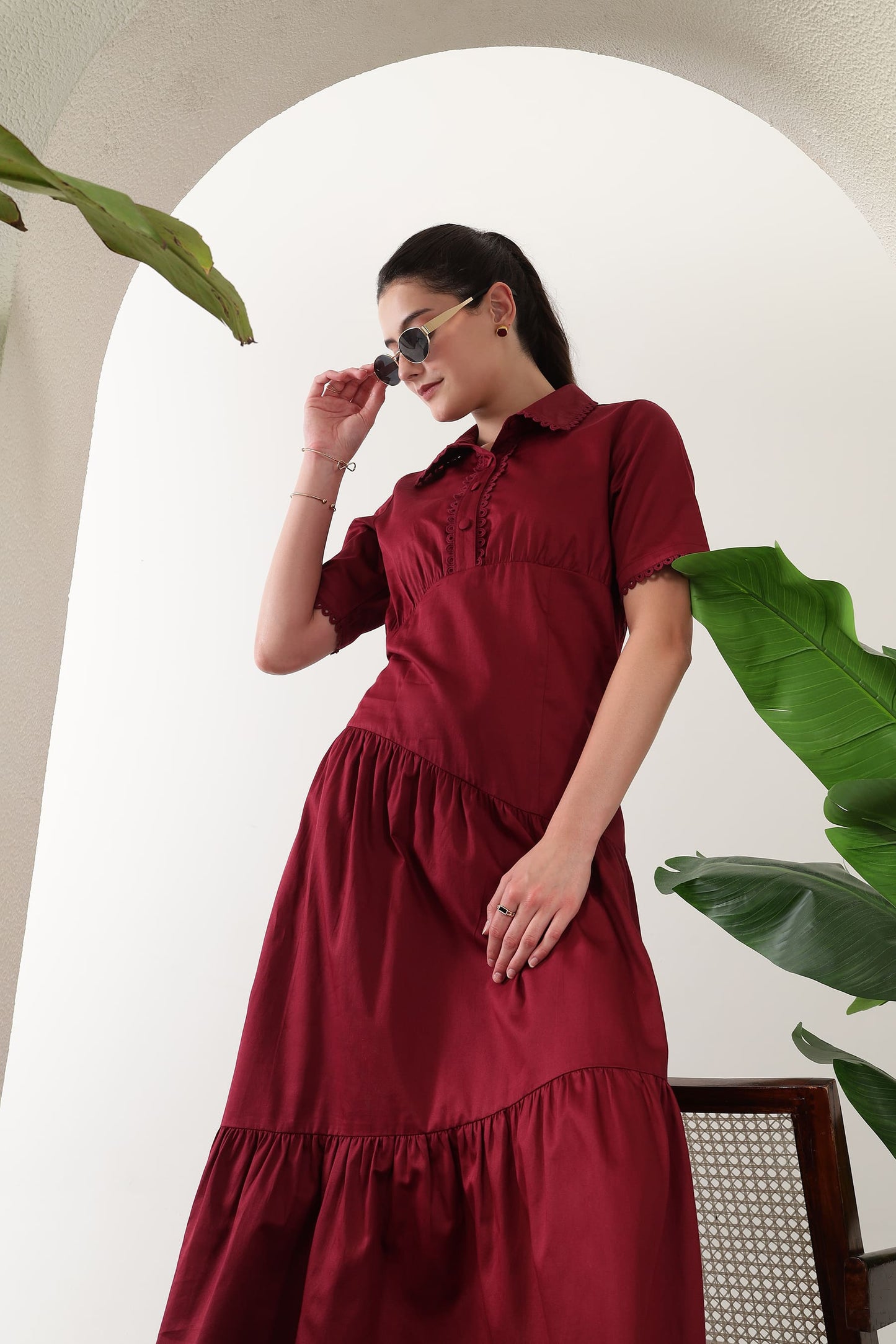 Alara Dress Burgundy