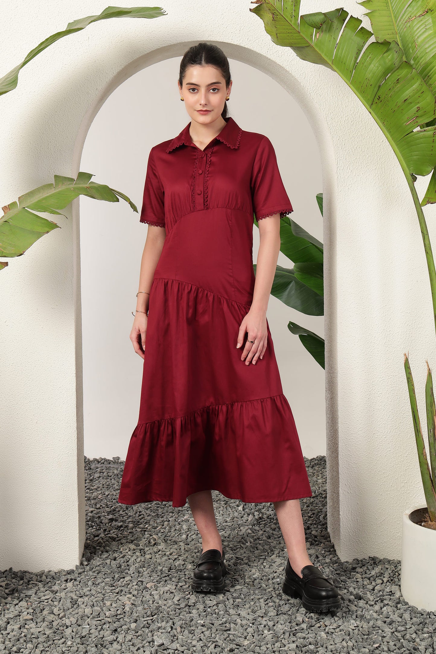 Alara Dress Burgundy