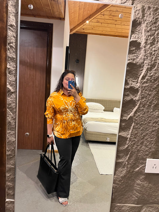 Tangerine  Flora Shirt