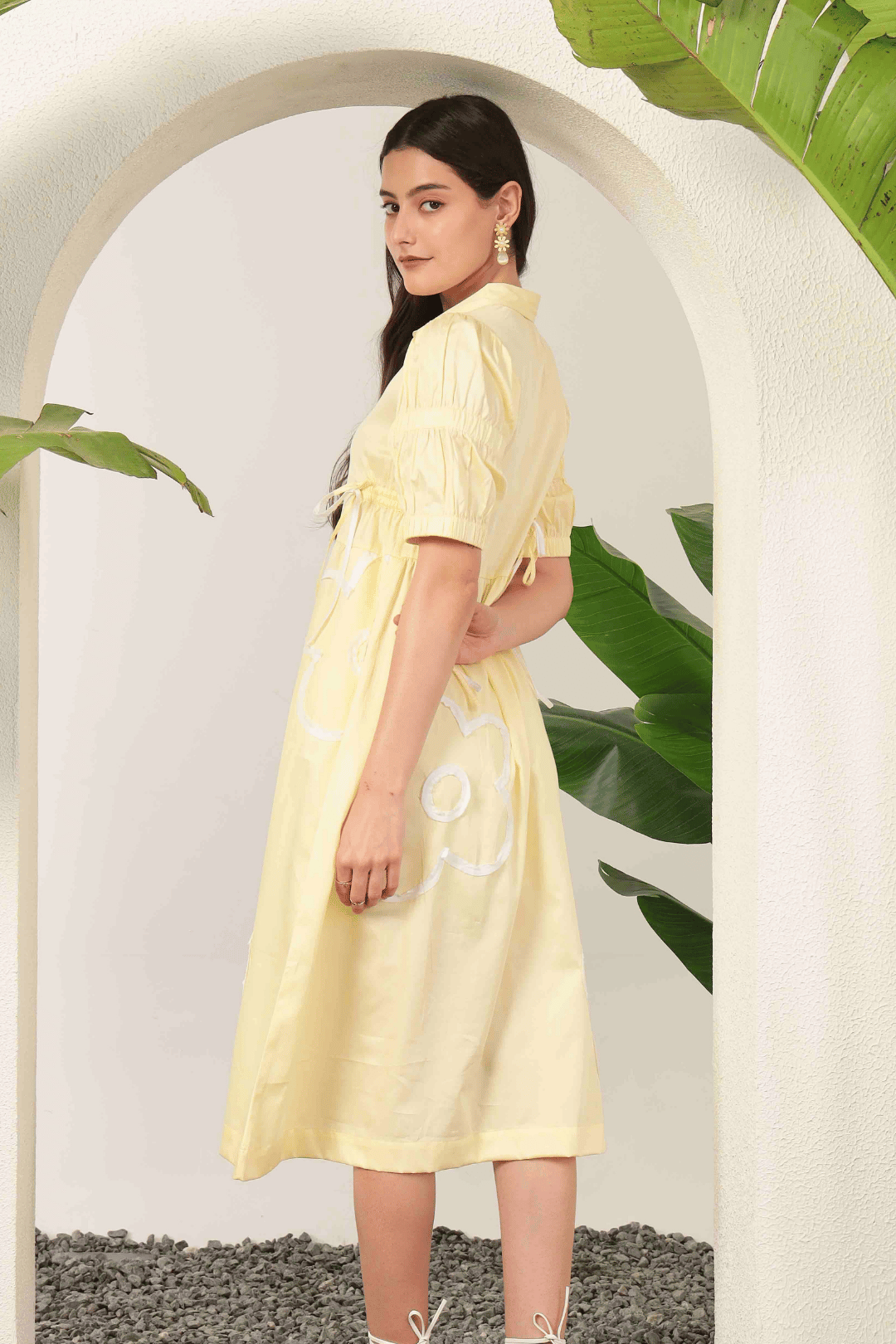 Neema Applique Dress Lemon