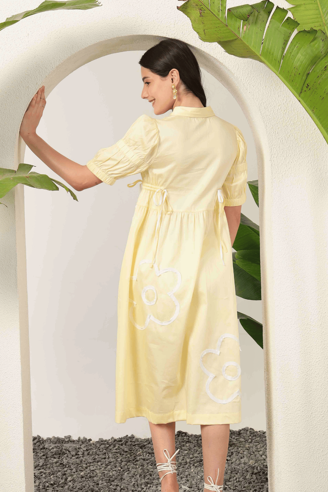 Neema Applique Dress Lemon