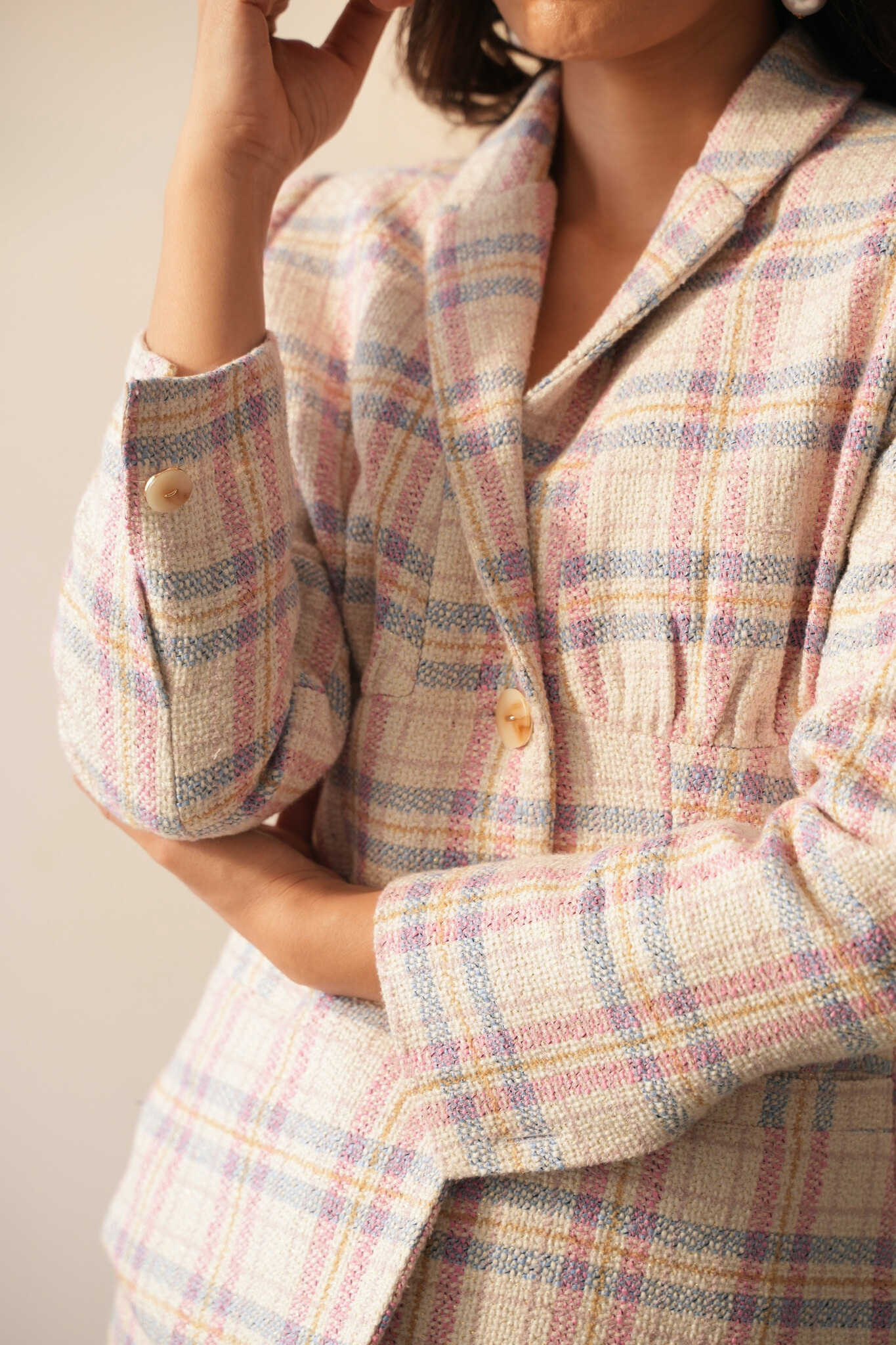 Alison Pink check Cord Set