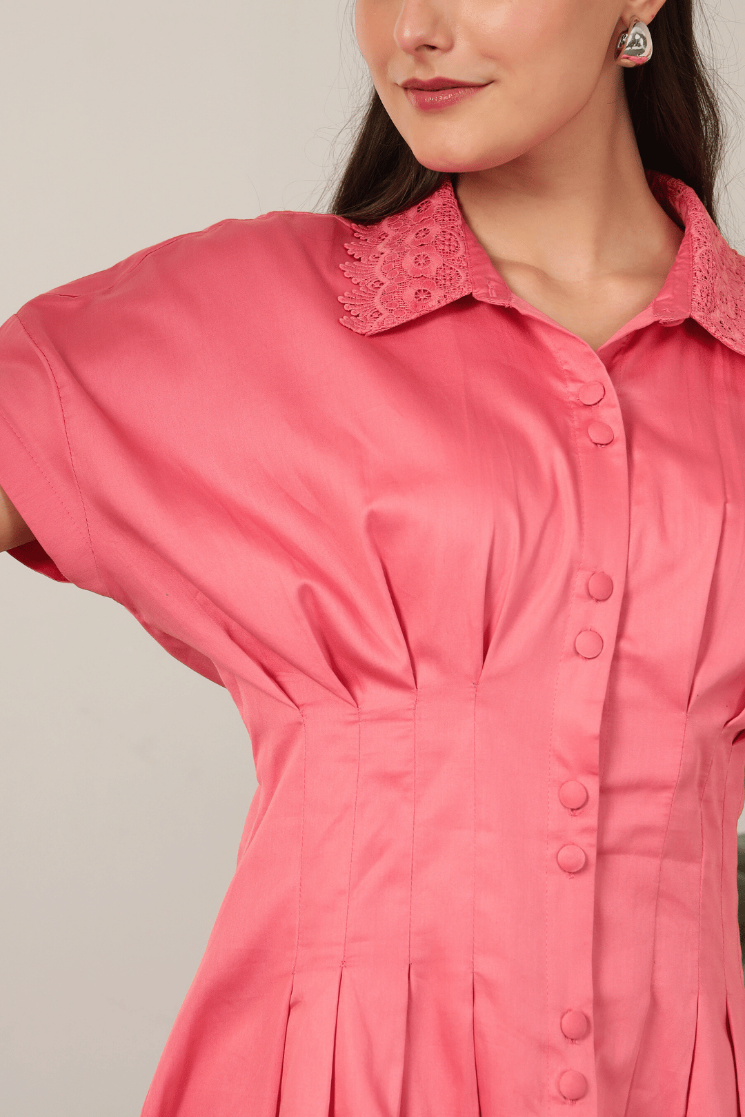 Talia Pleat Dress Pink