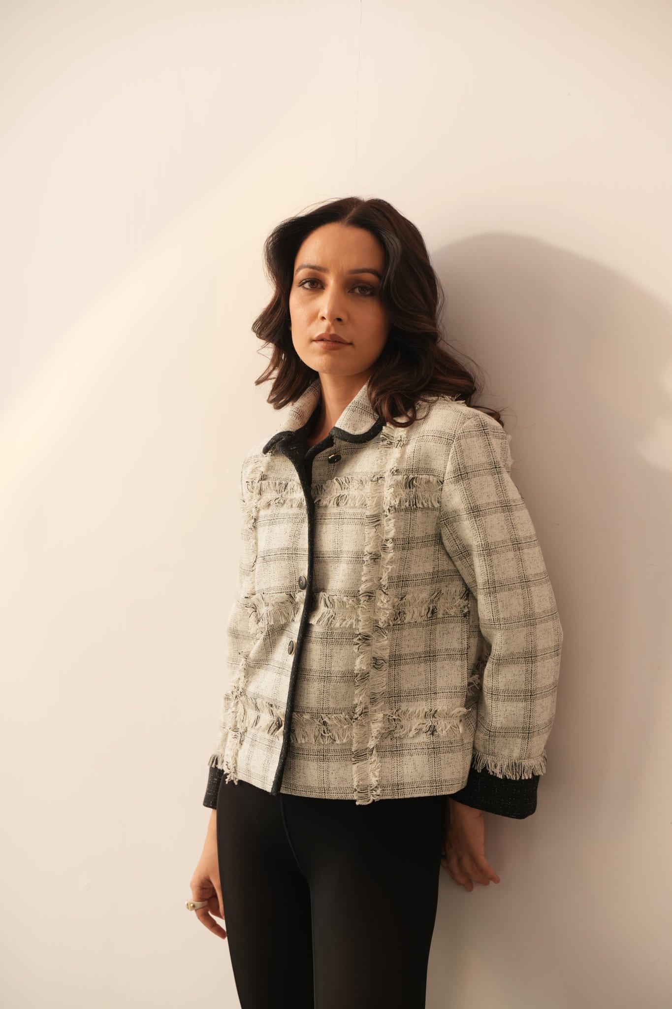 Olivia White Fray Jacket