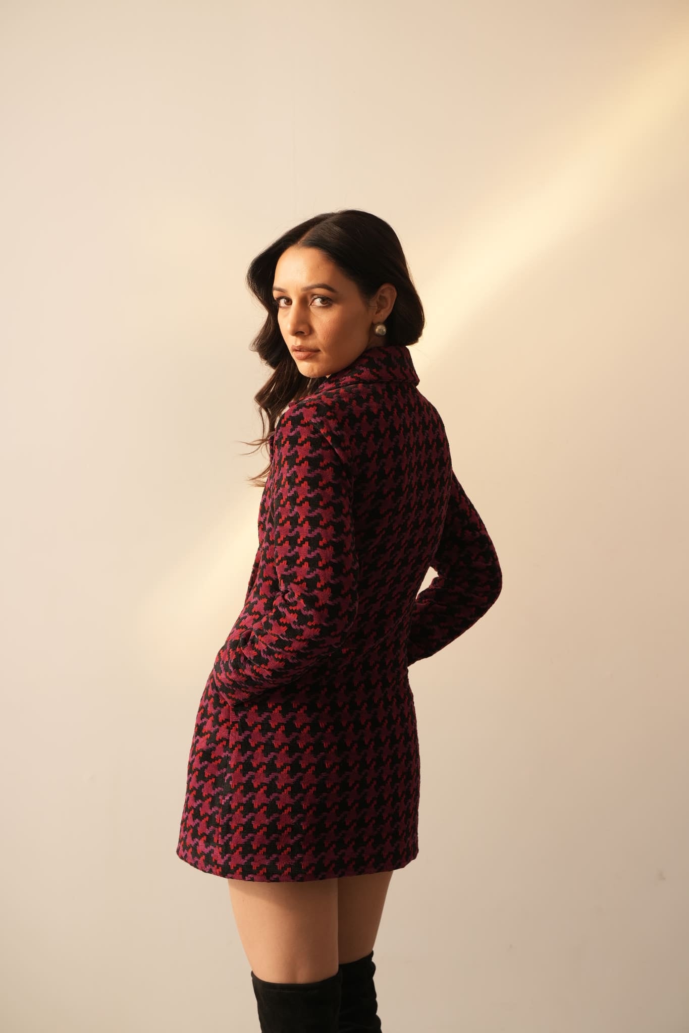 Zoe Houndstooth Jacket Dress
