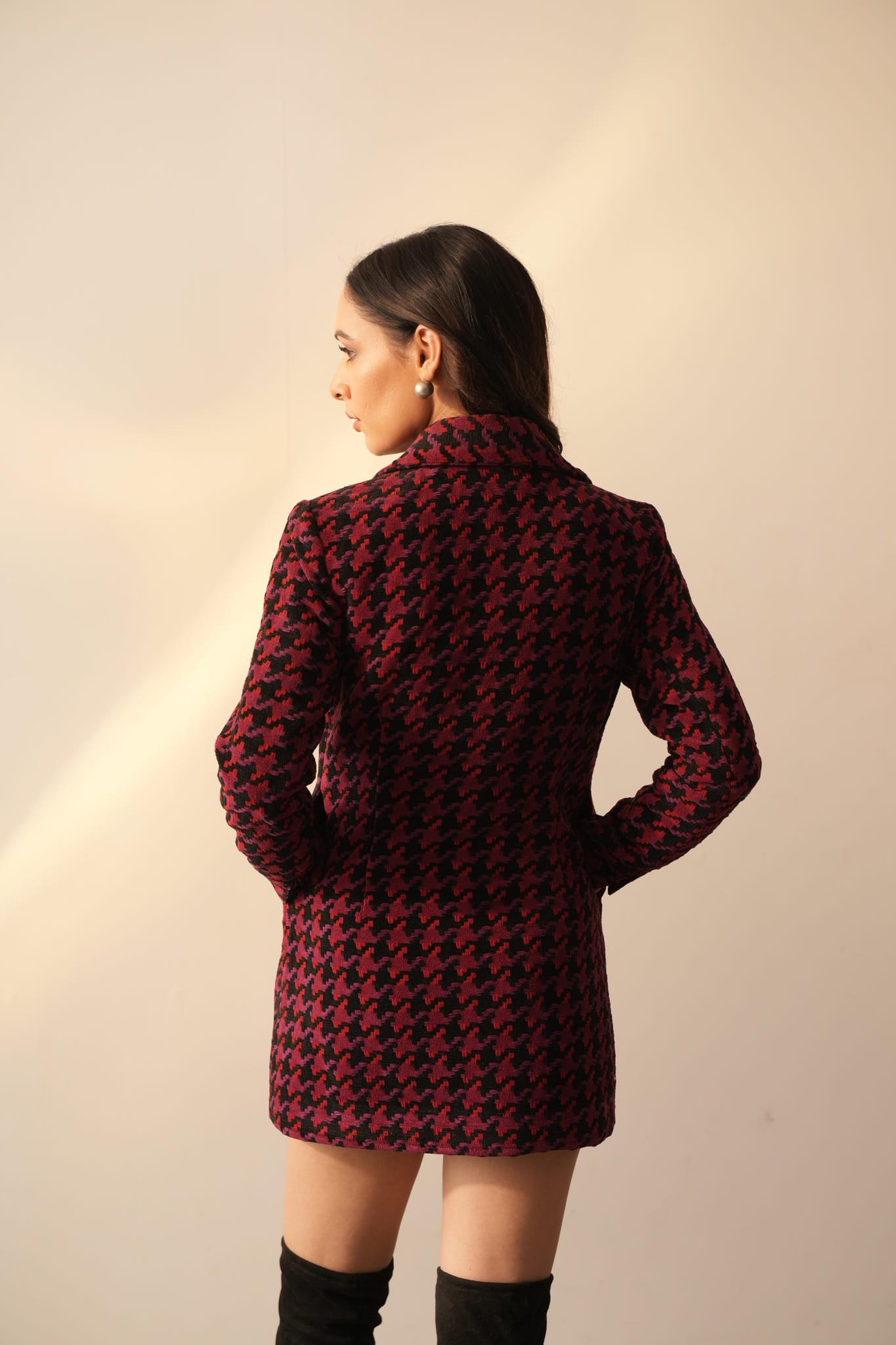 Zoe Houndstooth Jacket Dress