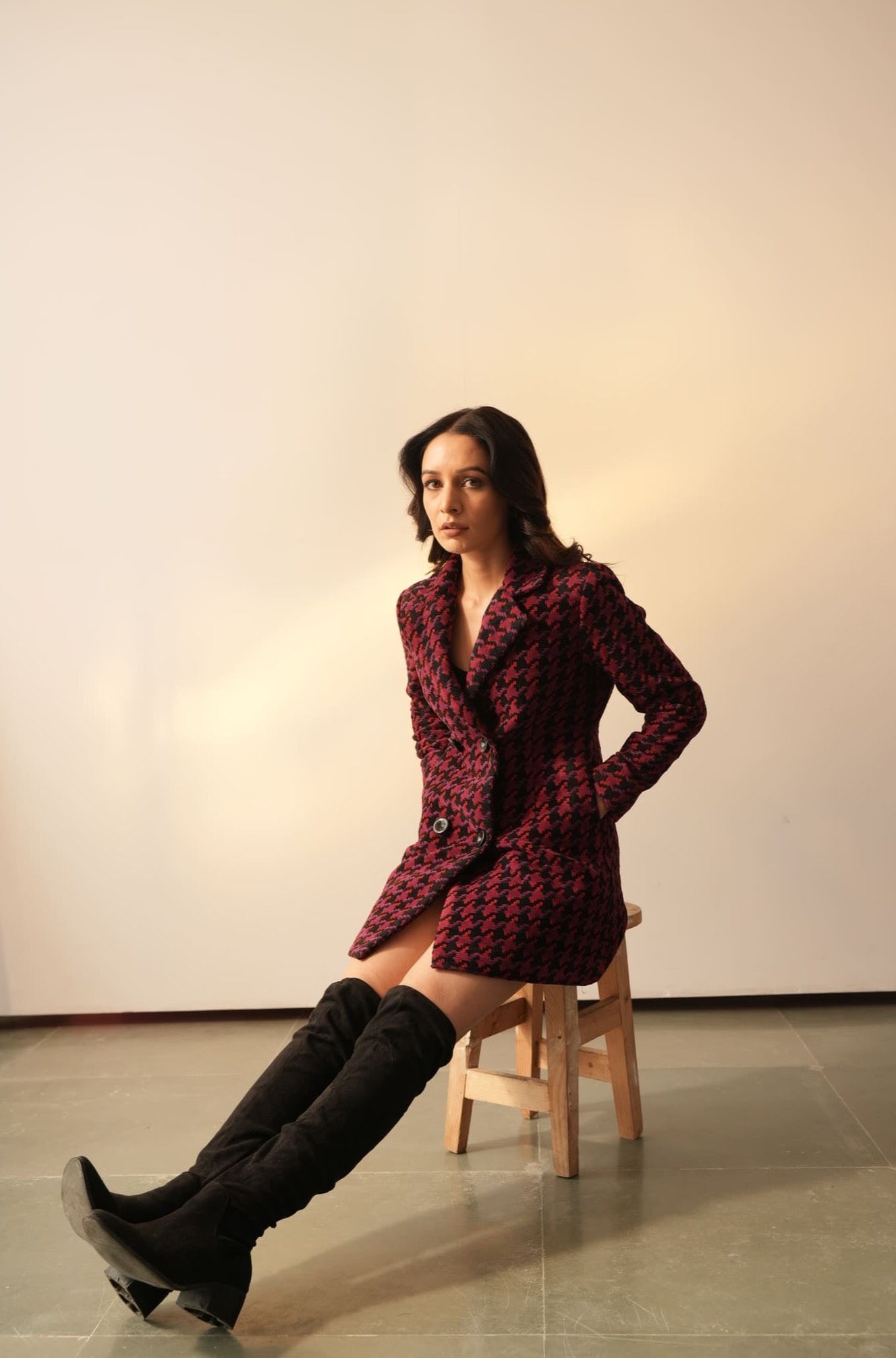 Zoe Houndstooth Jacket Dress