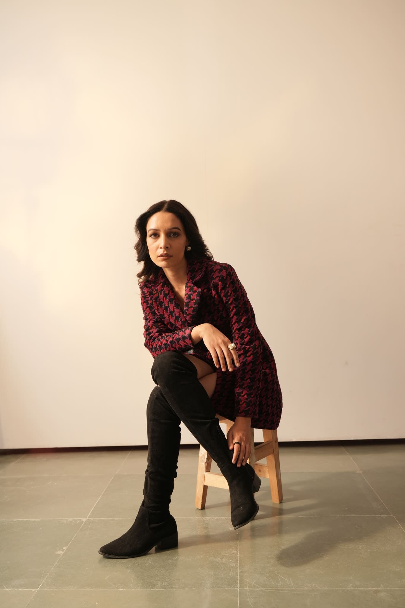 Zoe Houndstooth Jacket Dress