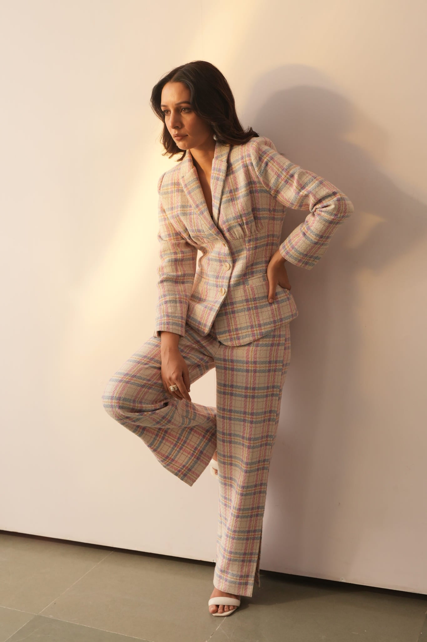 Alison Pink Blue Check Jacket