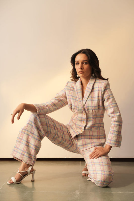 Alison Pink check Cord Set