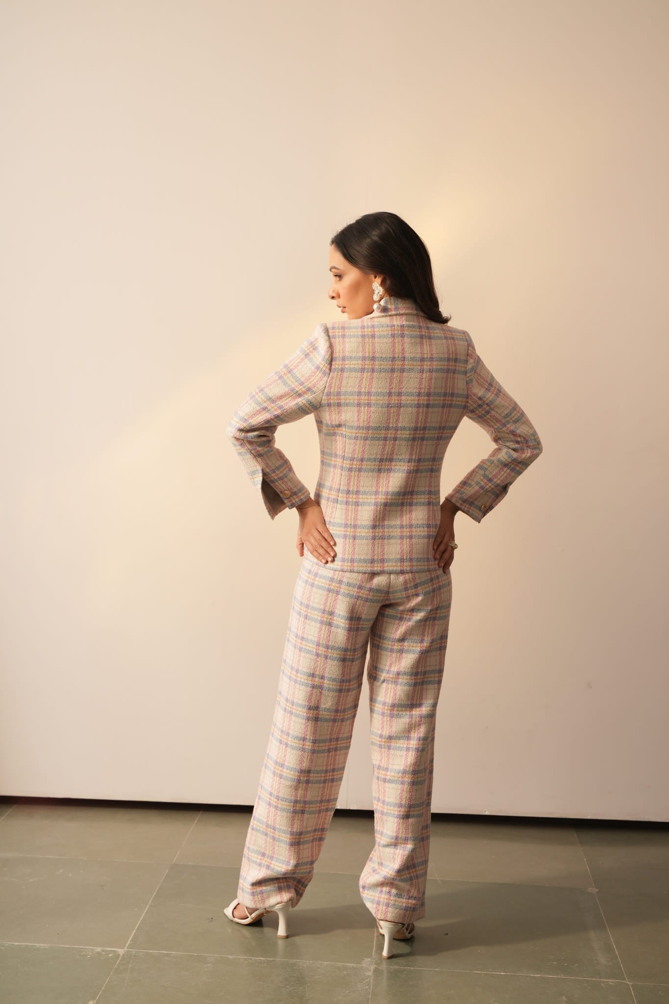 Alison Pink Blue Check Jacket