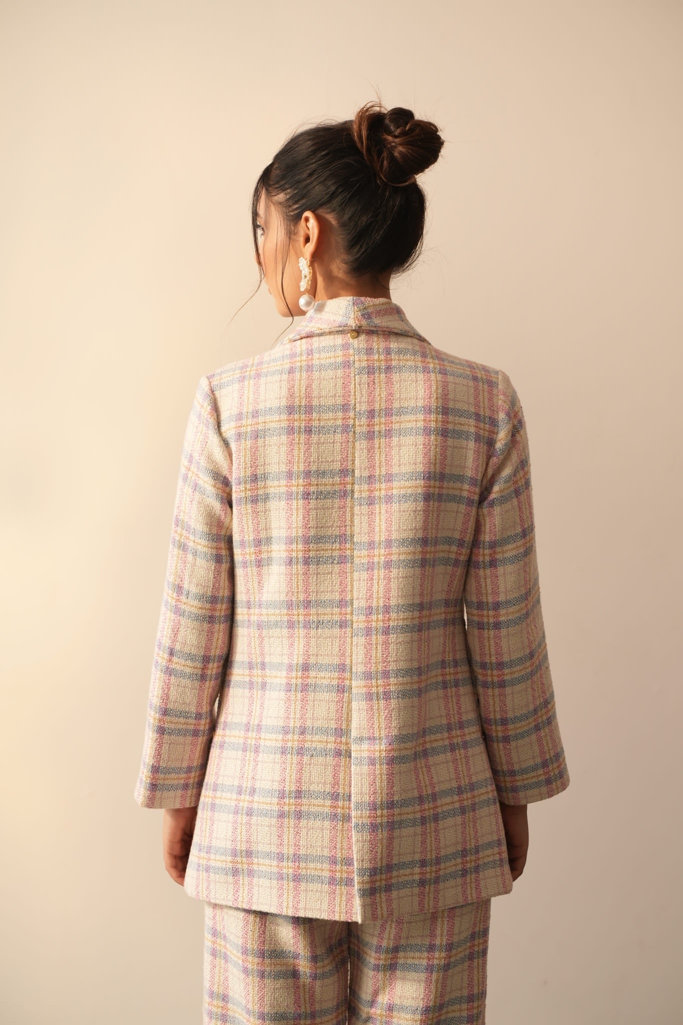 Carol Pink Round Lapel Jacket