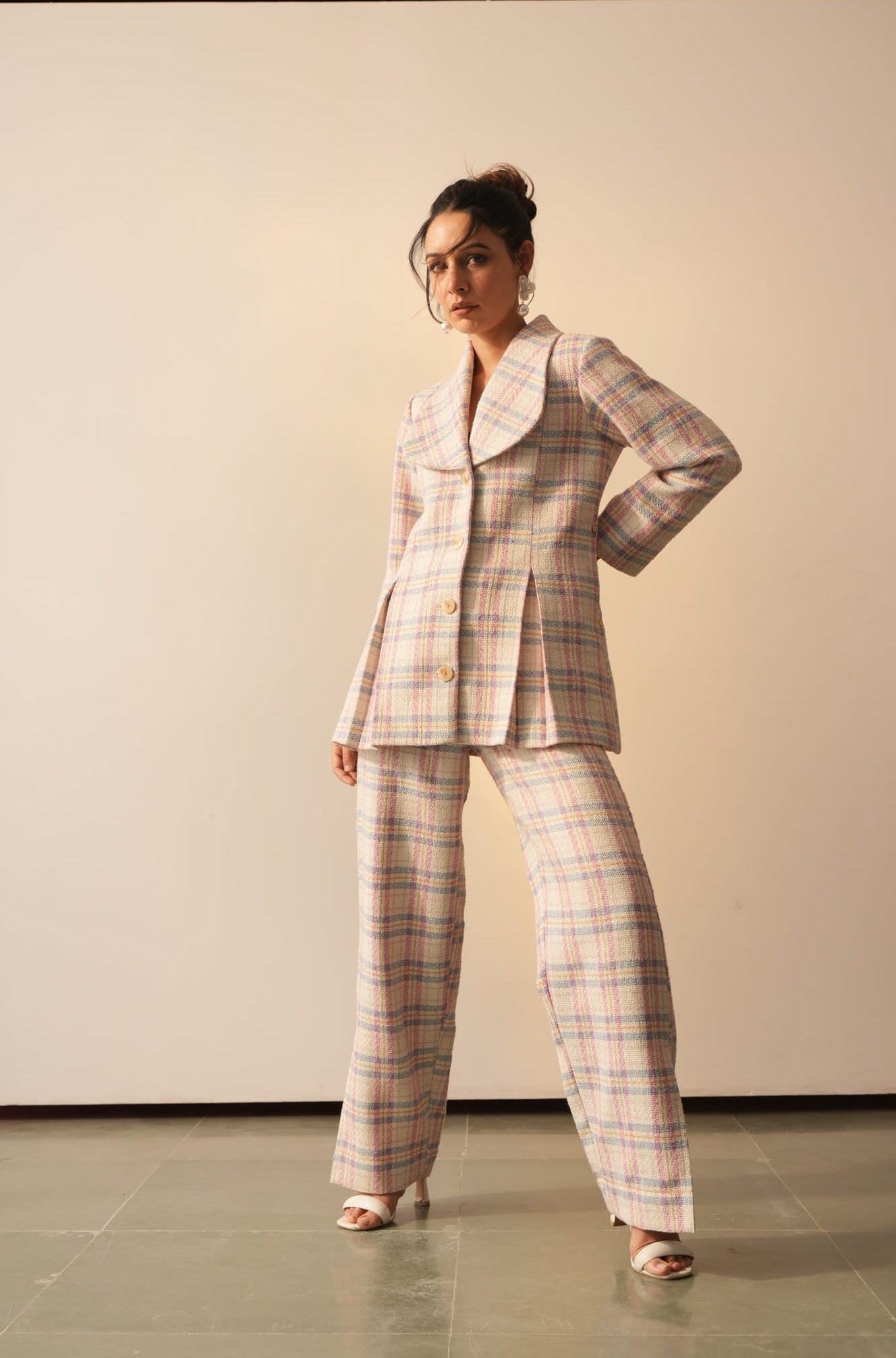 Carol Pink Round Lapel Jacket