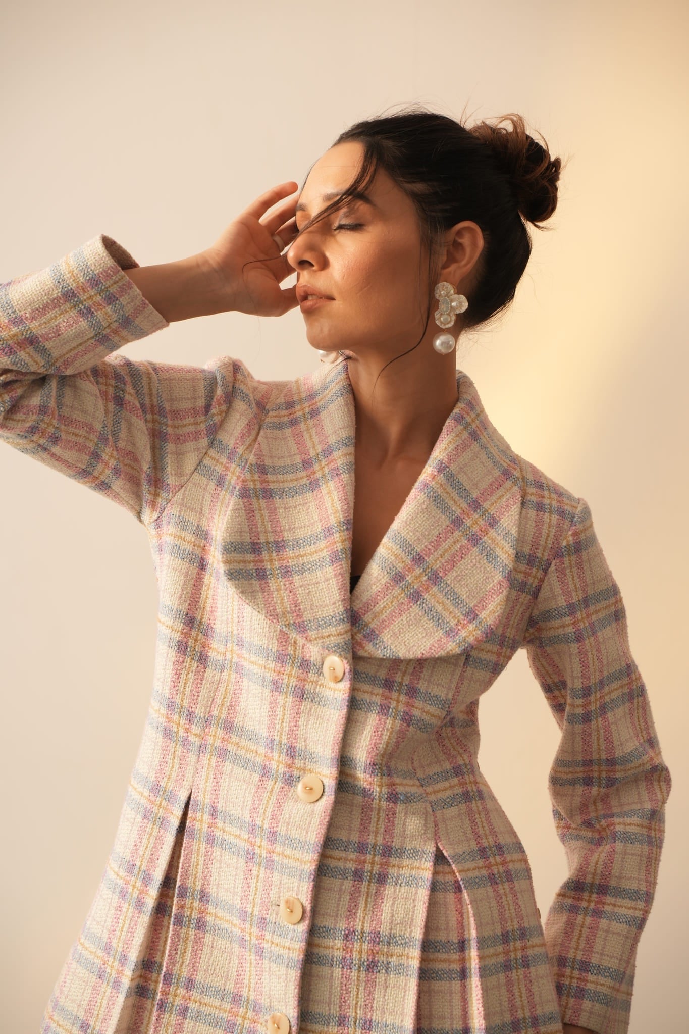 Carol Pink Round Lapel Jacket