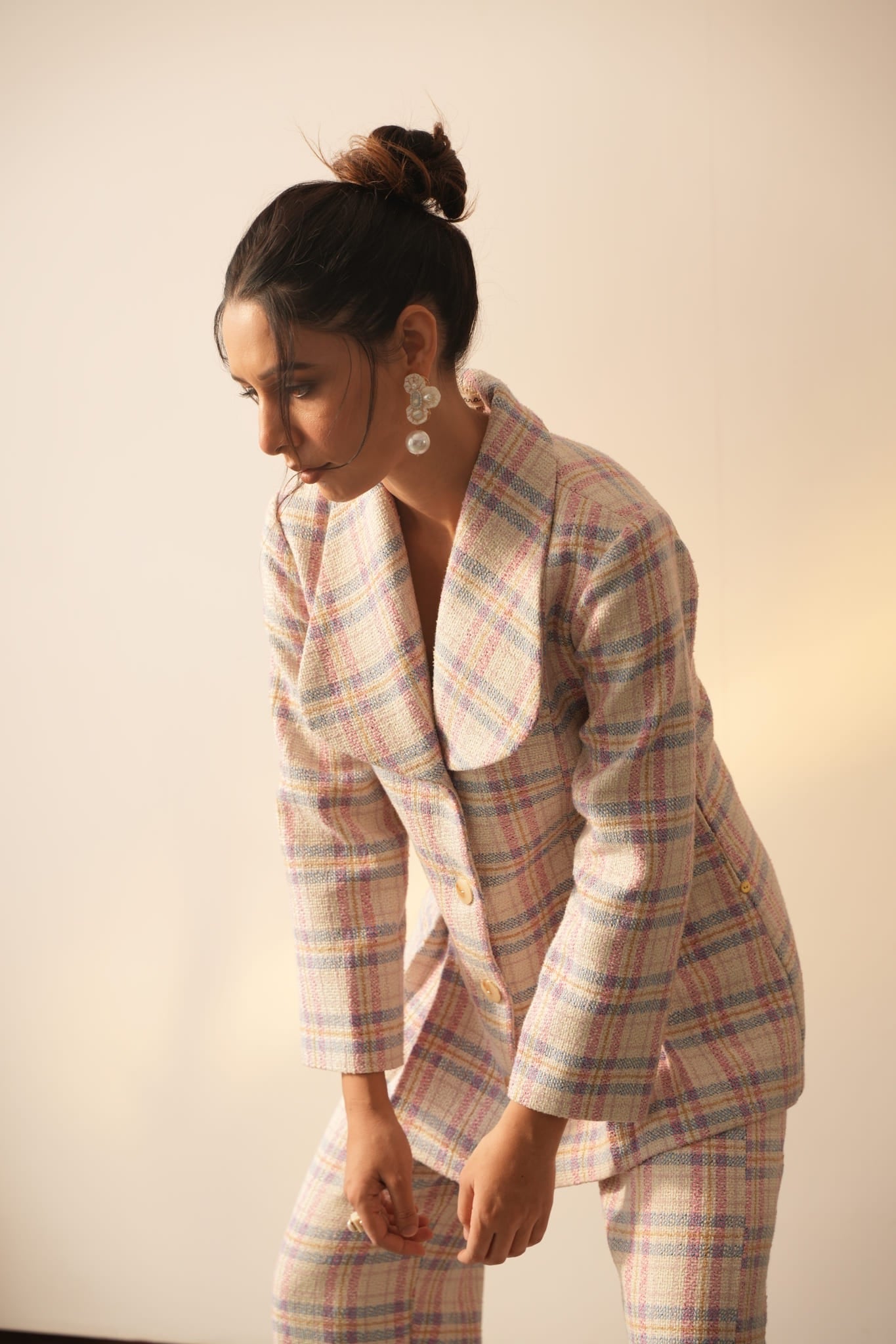 Carol Pink Round Lapel Jacket