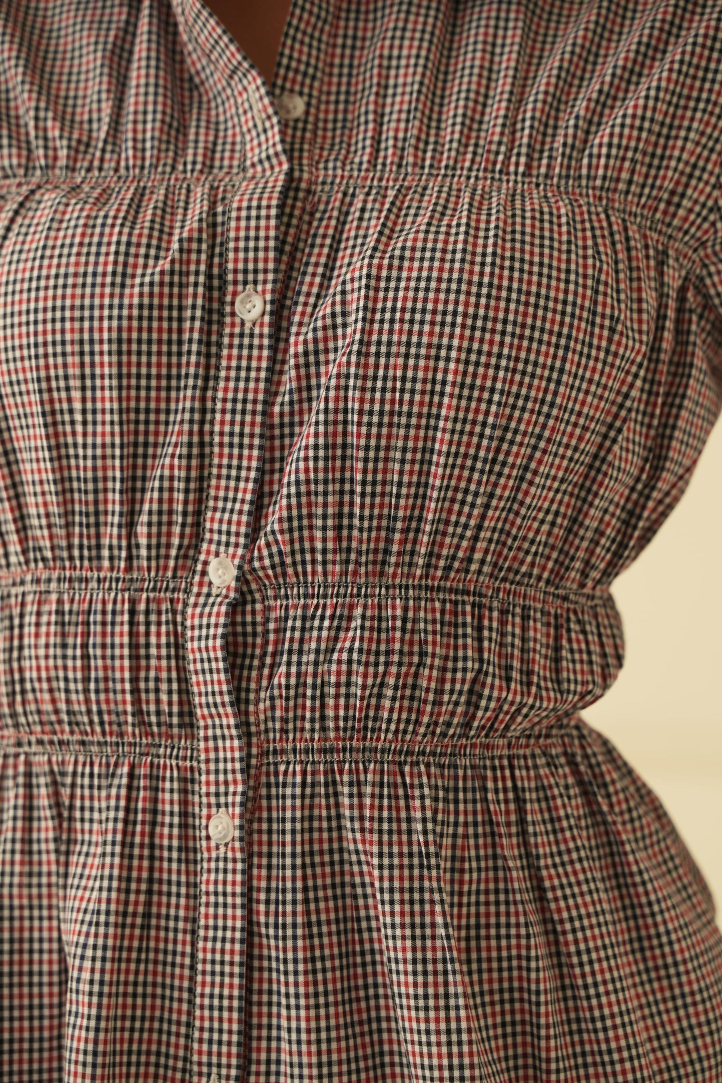 Adele Multicheck Scrunched Shirt