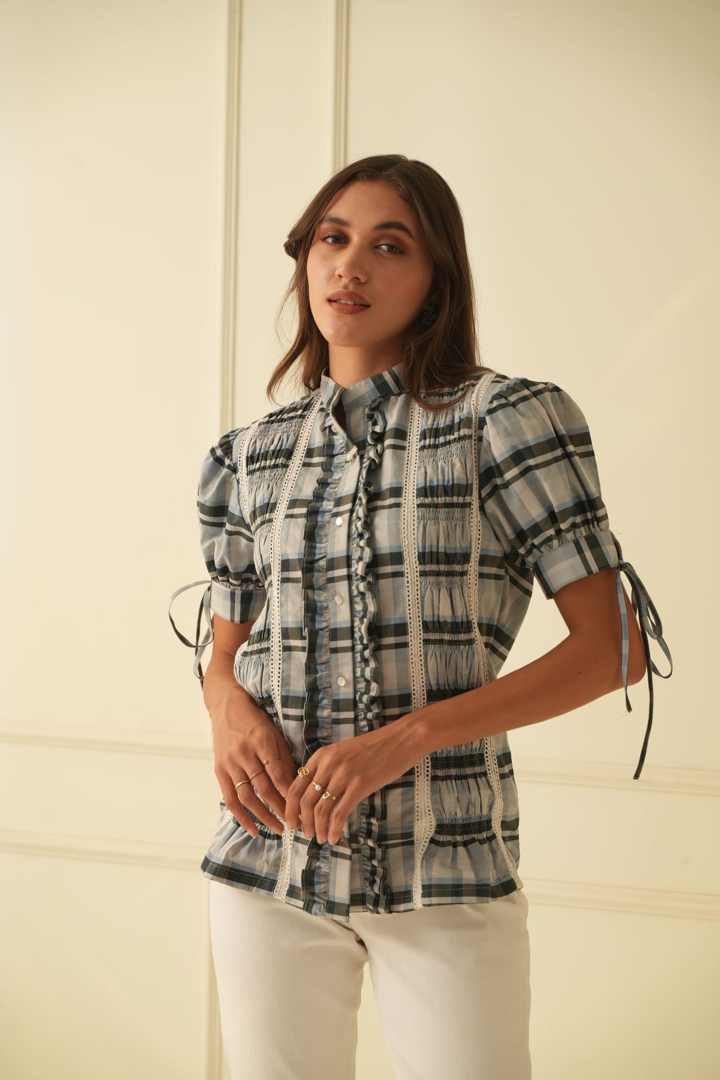 Juliet Blue Frill Shirt