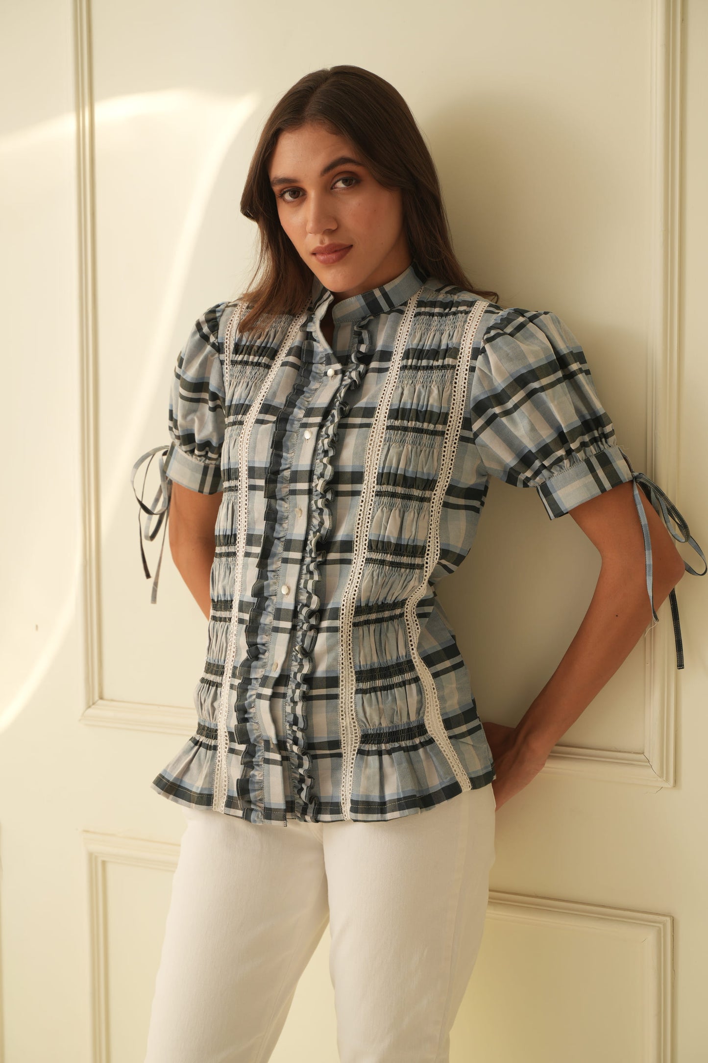 Juliet Blue Frill Shirt