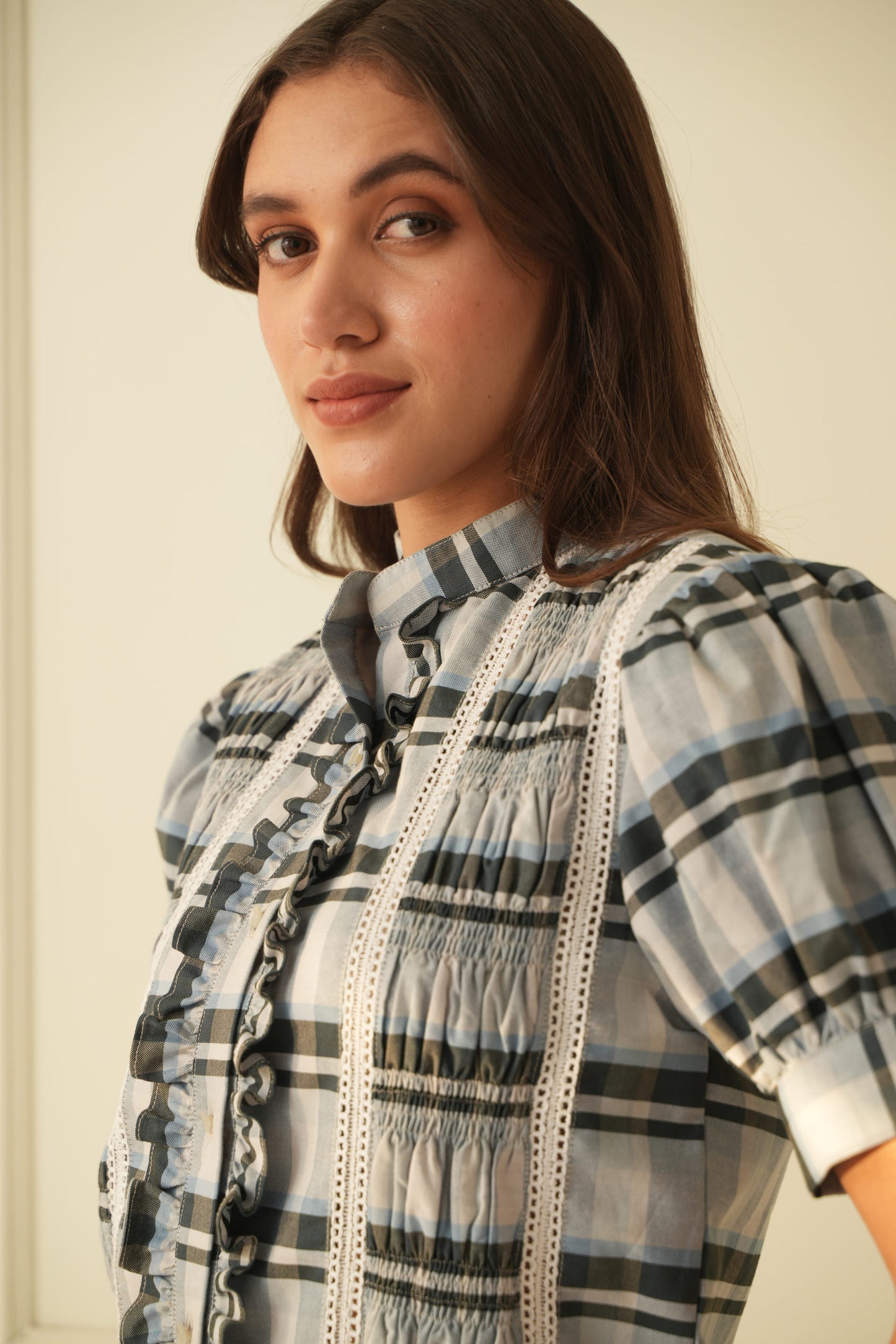 Juliet Blue Frill Shirt