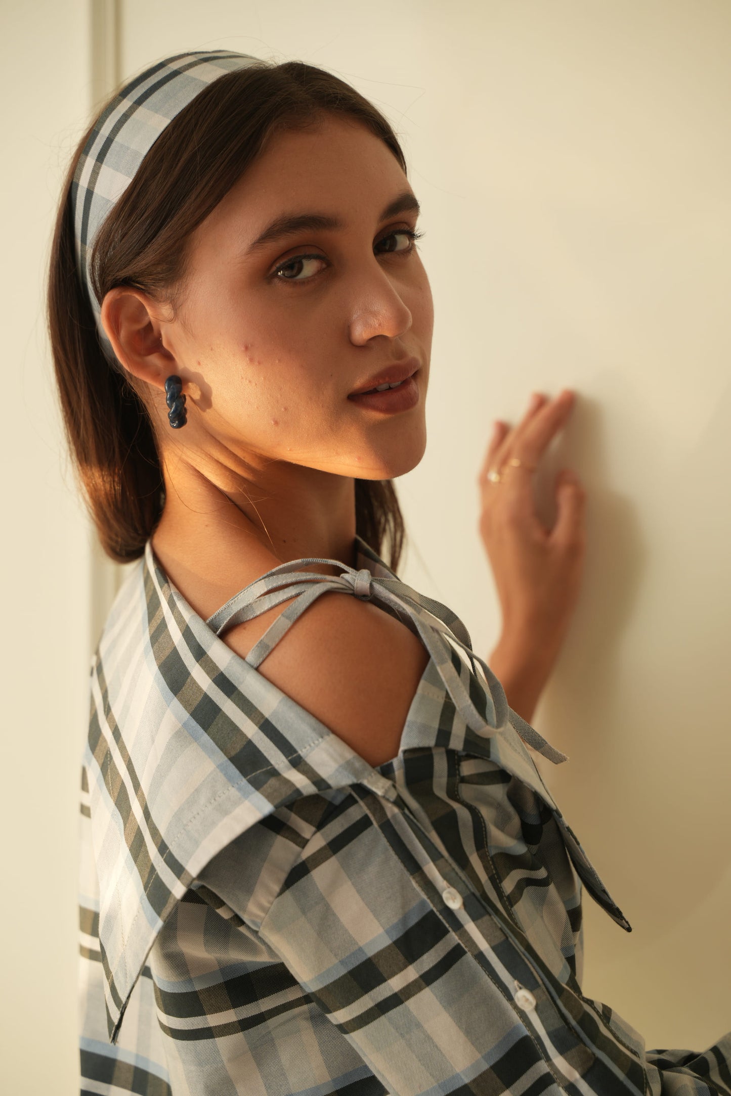 Marie Blue Off Shoulder Top
