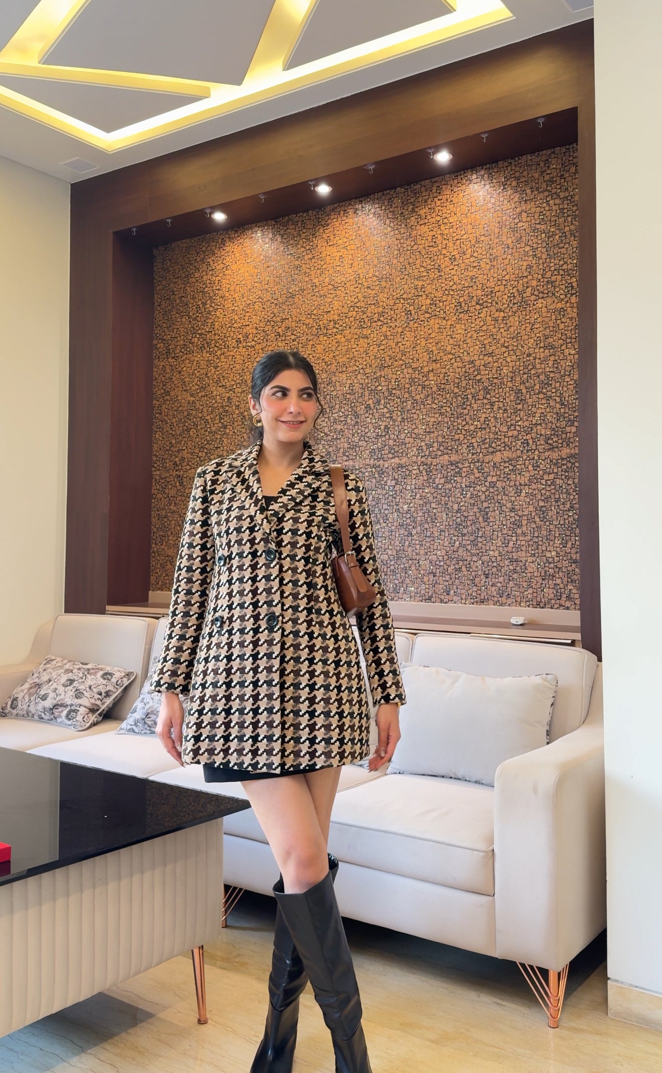 Gabriel Houndstooth Coat Dress