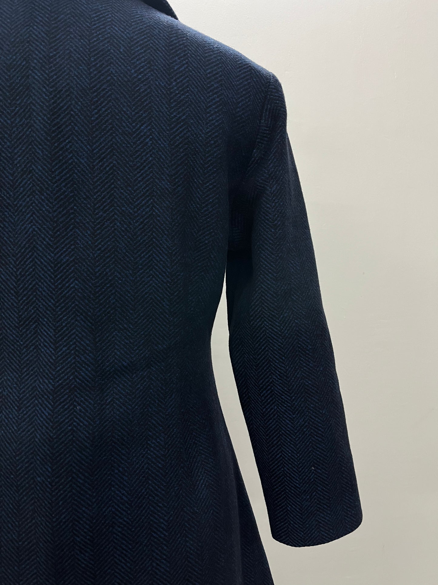 Emily Blue Herrignbone Woollen Dress