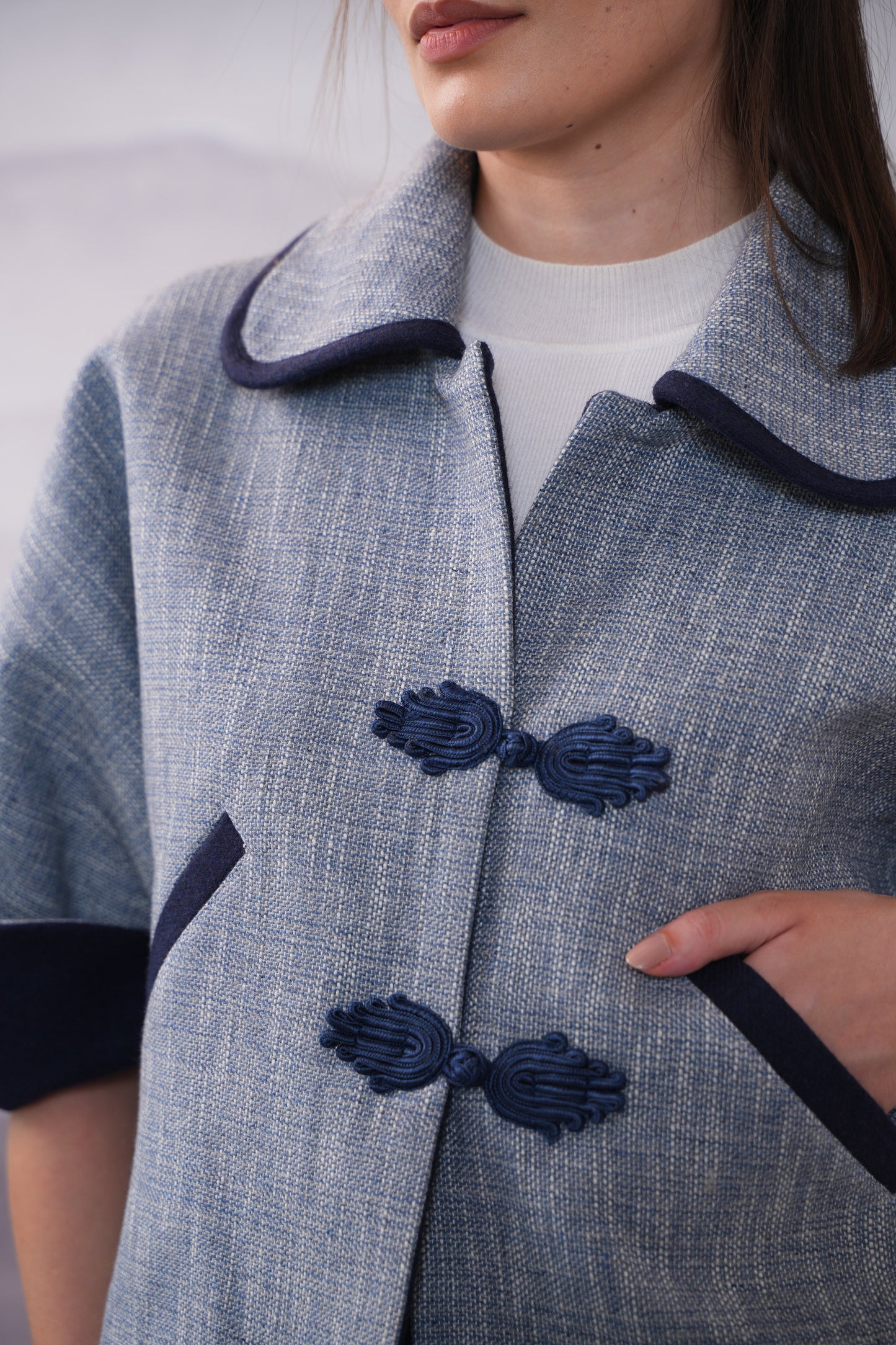 Clair Blue Kimono Cord Set