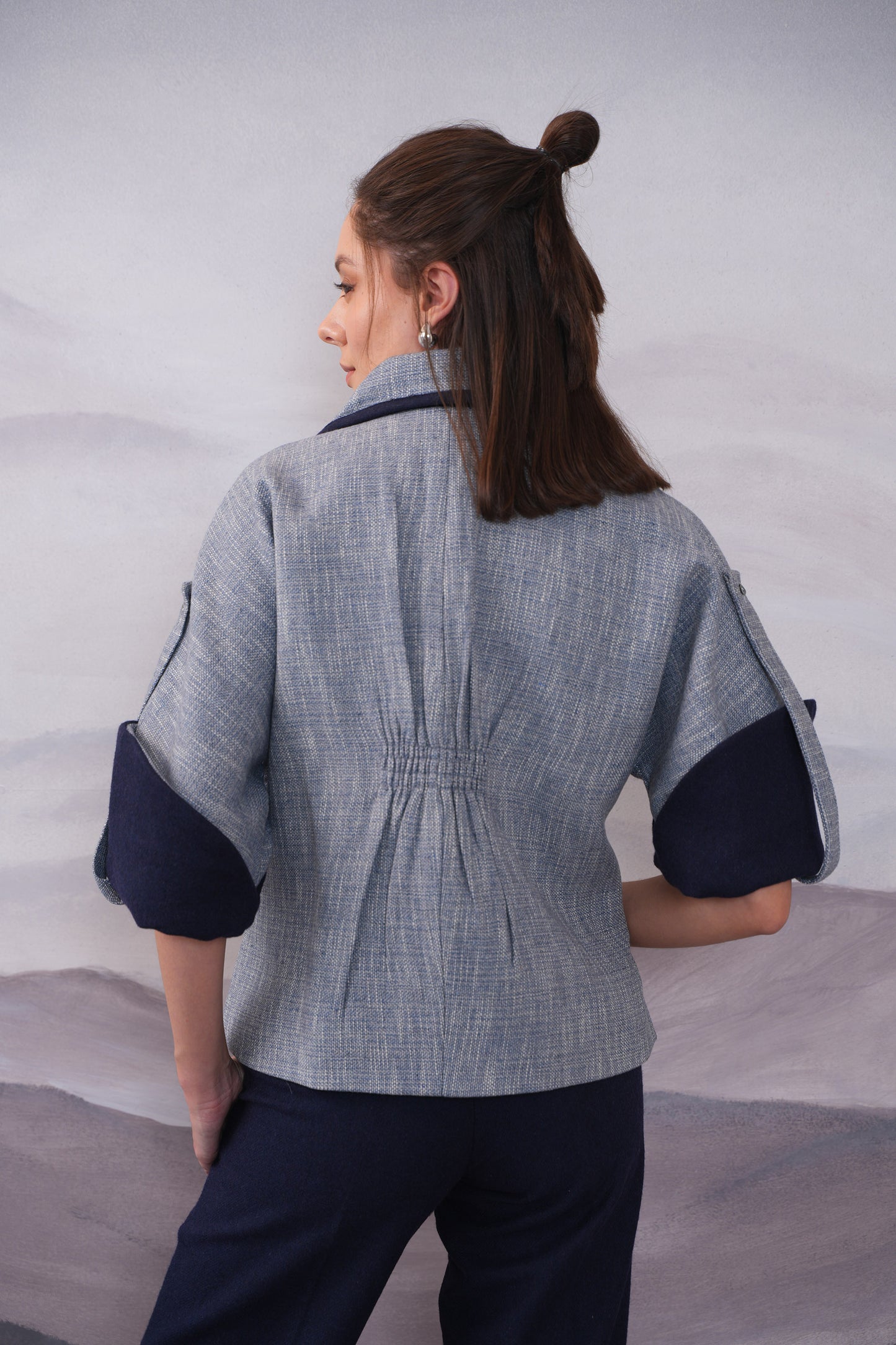 Clair Blue Kimono Cord Set