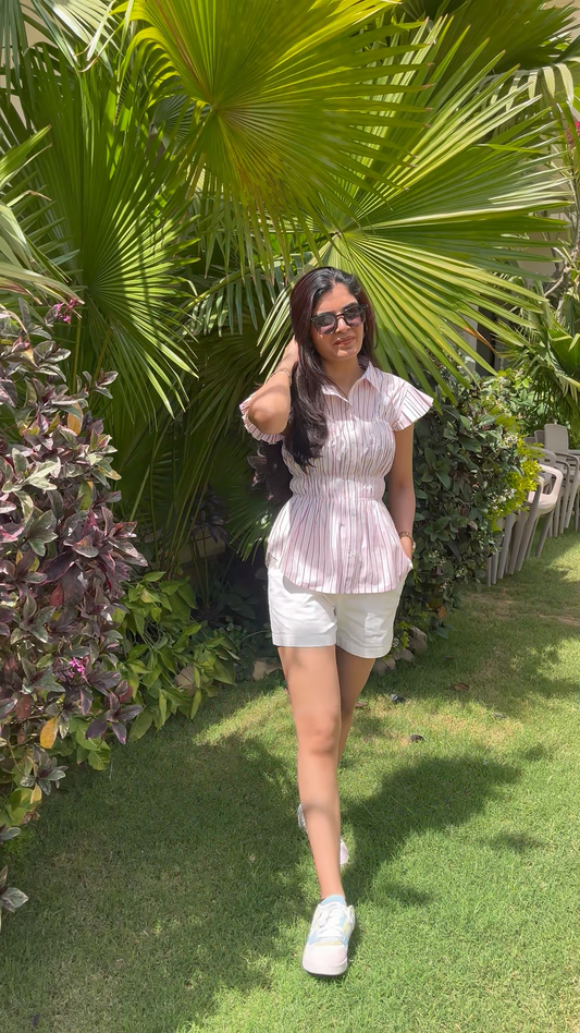 Pink Strip Shirt - Fitted