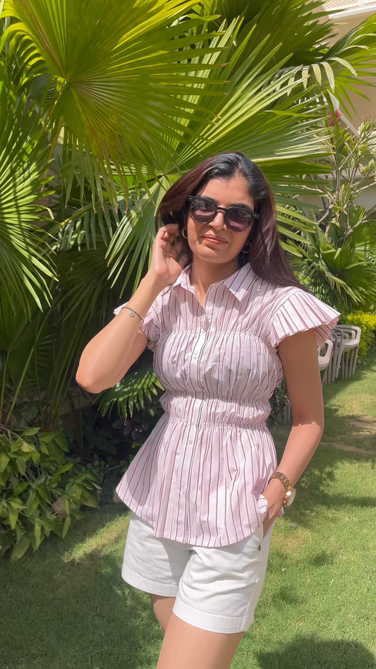 Pink Strip Shirt - Fitted