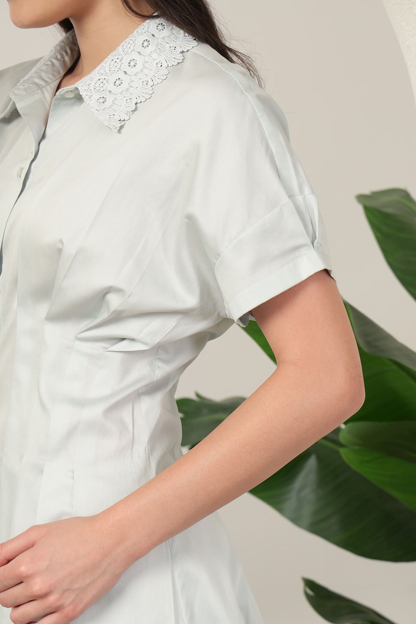 Luma Pleat Dress Sky