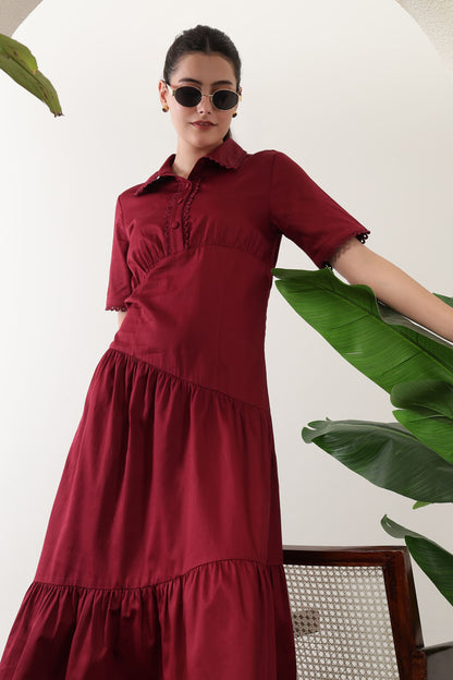 Alara Dress Burgundy