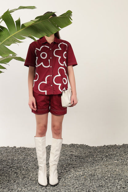 Fiore Applique Cordset Burgundy