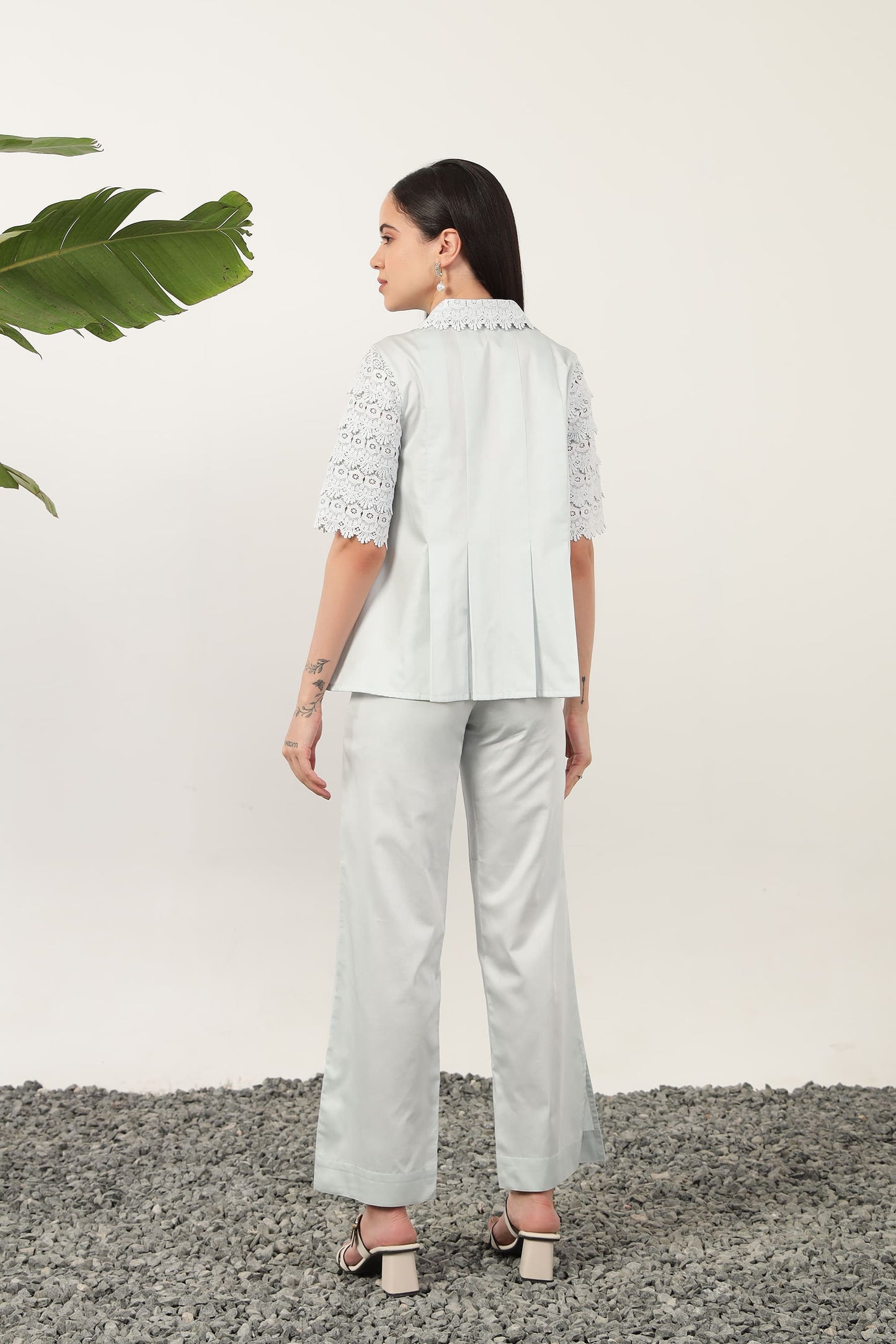 Cielo Pleat Shirt Sky