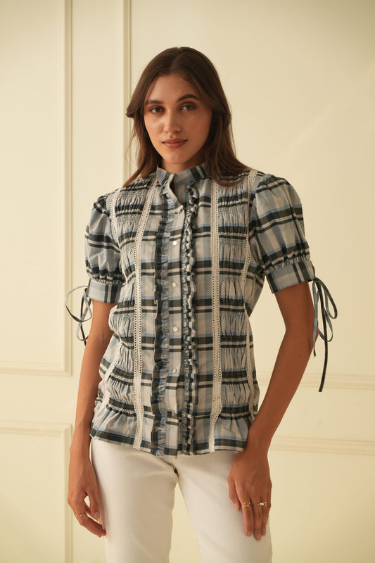 Juliet Blue Frill Shirt