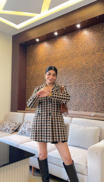 Gabriel Houndstooth Coat Dress