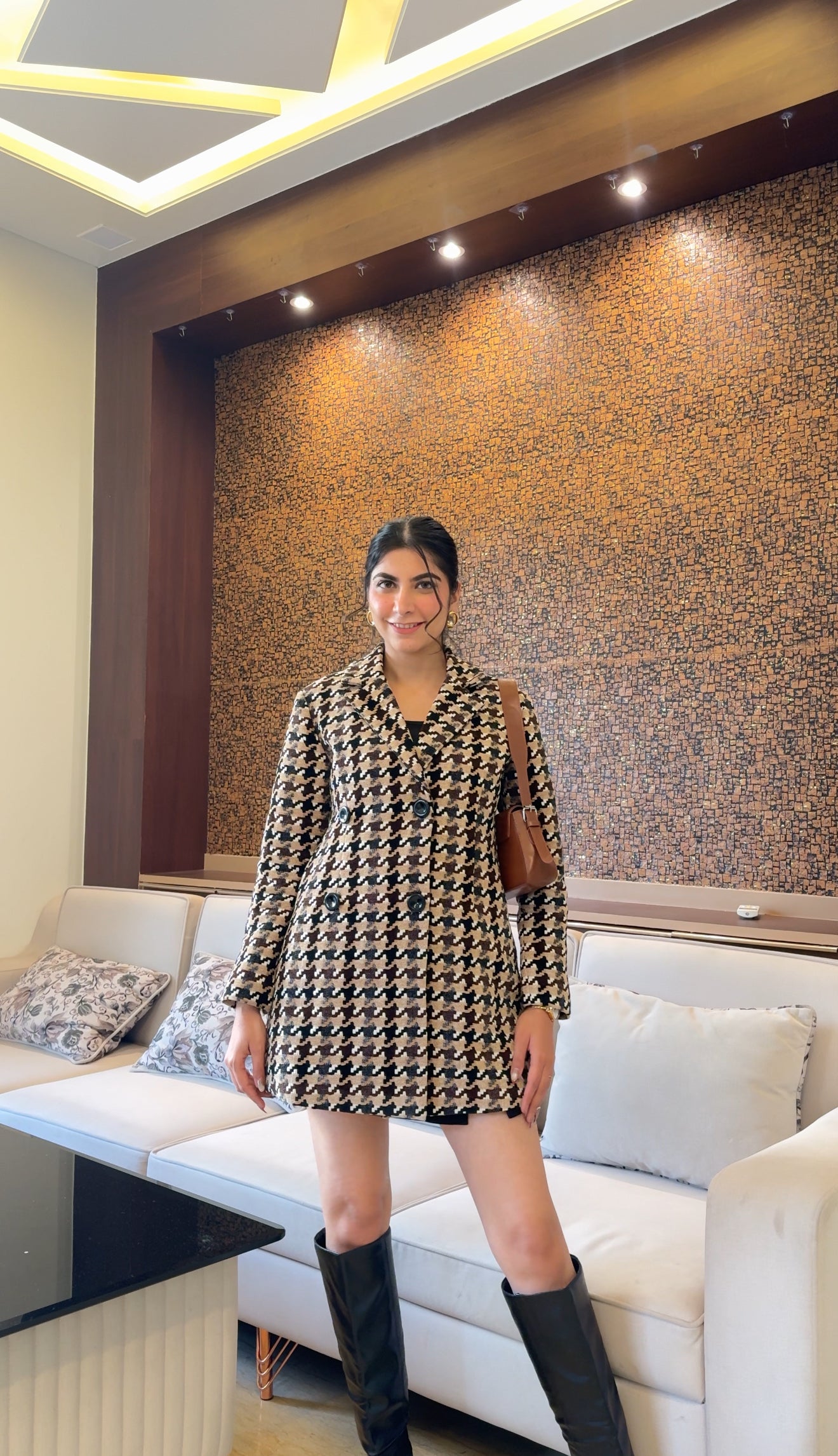 Gabriel Houndstooth Coat Dress