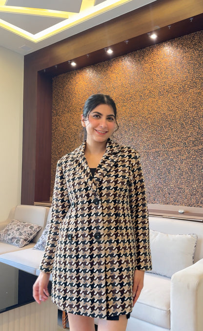 Gabriel Houndstooth Coat Dress