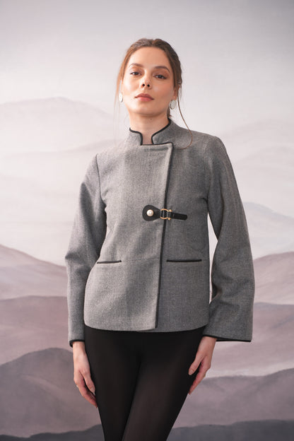 Luna Grey Double Breasted Jacket