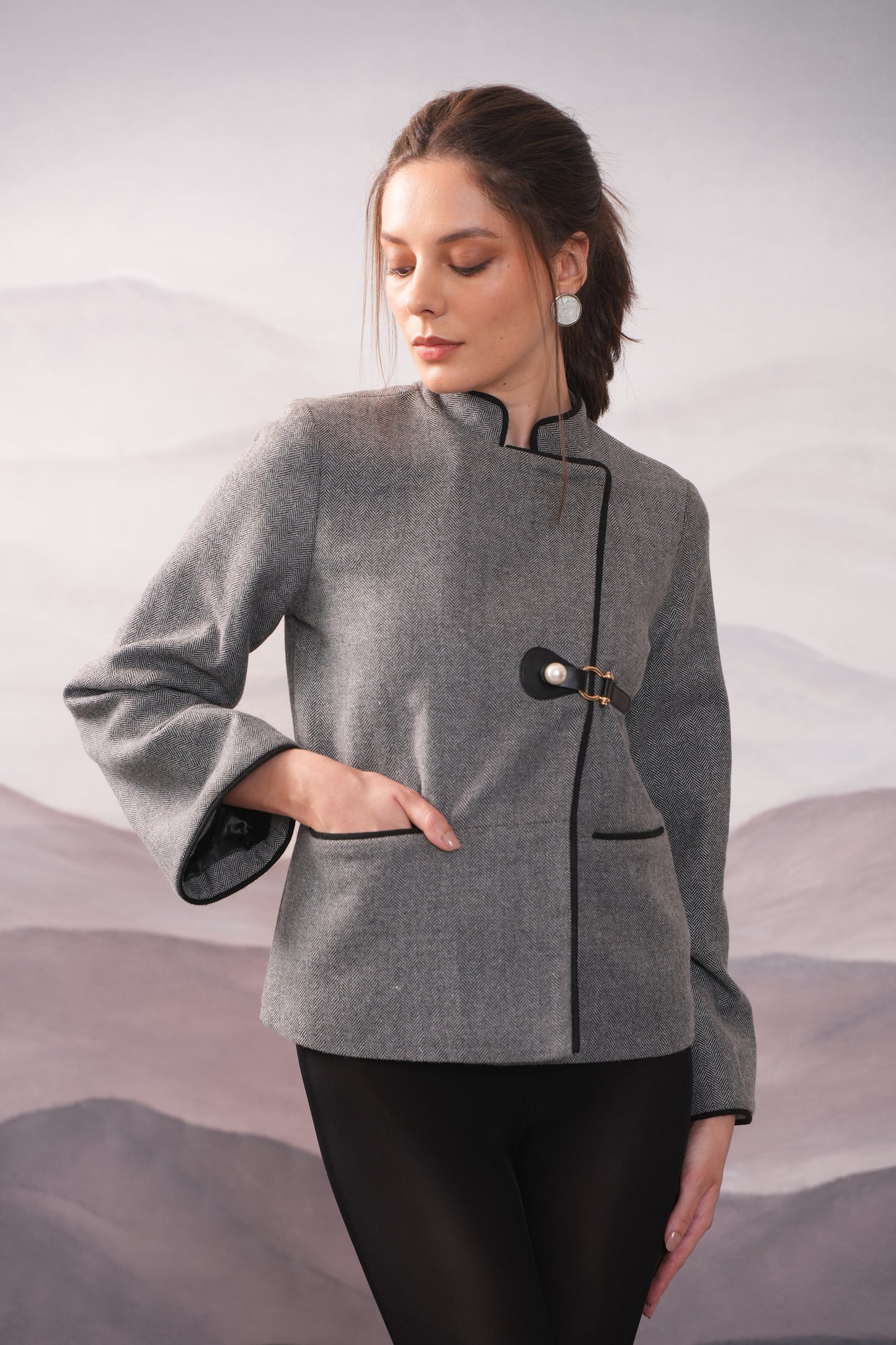 Luna Grey Double Breasted Jacket